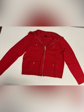 Talbots Red Zip-Front Women’s sweater